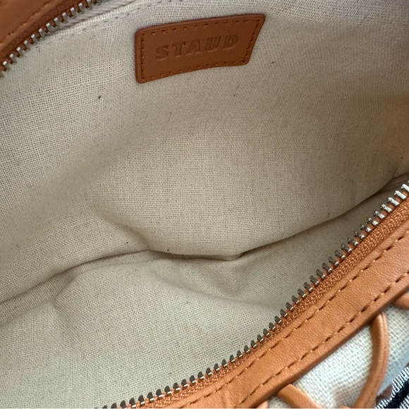 STAUD Luna Net Shoulder Bag, Vegan Leather and Canvas, Neutrals - Picture 7 of 7